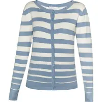 Usha Gebreid vest 'Fenia' hemelsblauw / wit
