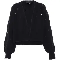 Faina Gebreid vest zwart