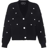 Faina Gebreid vest zwart / transparant