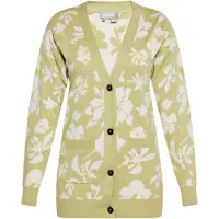 Usha Gebreid vest lichtgroen / wit