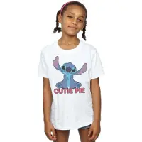 Disney Meisjes Lilo en Stitch Stitch Cutie Pie Katoenen T-shirt (Wit)