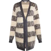 Usha Gebreid vest beige / antraciet