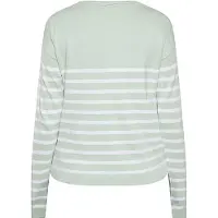 Usha Gebreid vest pastelgroen / wit