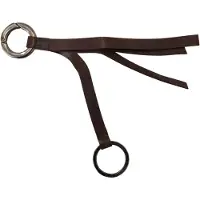 Costume National Bruine Leren Zilverkleurige Metalen Sleutelhanger Sleutelhanger
