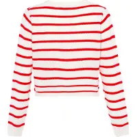 Usha Gebreid vest bloedrood / wolwit