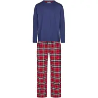Phil&Co. Pyjama lang 'Flanell' blauw / rood