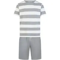 Phil&Co. Pyjama kort ' Monday ' grijs / wit