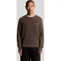 Lyle & Scott Script Knitted Crew Neck Deep Sepia Maat: S | Sweaters Outlet | Heren | Bruin
