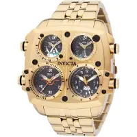 Invicta Aviator - Zulu Time 49604 Heren Horloge - Quartz Uurwerk - Roestvrij Staal met zwarte Wijzerplaat - 50mm