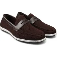 Infinity Leather Heren Bruine Ademende Loafers Lichtgewicht Slip-On