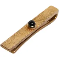 Dolce&Gabbana Zwarte Saffier Gouden Kleur Messing Stropdasclip Bar