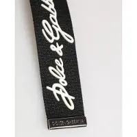 Dolce&Gabbana Zwart Witte Polyester DG Logo Zilveren Mannen Sleutelhanger Sleutelpunt