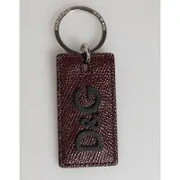 Dolce&Gabbana Donkerbruin Leren Logo Metaalring Heren Sleutelhanger Sleutelhanger
