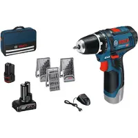 Bosch Accu schroefboormachine GSR 12V-15 1x 2,0Ah, 1x 4,0Ah, lader GAL 12V-20