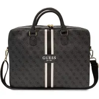 GUESS Printed Stripe Laptoptas voor o.a. Apple MacBook 15/16" - Zwart