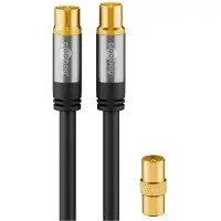 Goobay IEC (m) - IEC (v/m) coaxkabel | recht | verguld | zwart | 10 meter