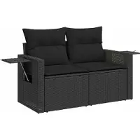 vidaXL Tuinbank Set 13 st Zwart poly rattan