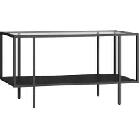 En.casa Salontafel Nynna gehard glas 90x50x50 cm zwart []