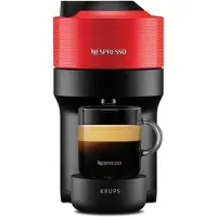 Krups Nespresso YY4888FD Virtuo Pop Red Coffee Machine Capsules, Compact Coffee Maker, 4 kopjes, espresso, Bluetooth