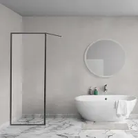 Aqua Vista Diasi inloopdouche - 60x200cm - 8mm - helder nano coating glas - frame - mat zwart R-BE-2120-60-FFG