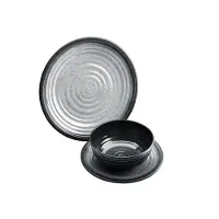 Flamefield melamine servies graniet grijs - 12-delige set