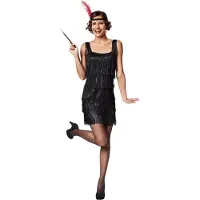 TecTake dressforfun - Vrouwenkostuum charleston M - verkleedkleding kostuum halloween verkleden feestkleding carnavalskleding carnaval feestkledij partykleding - 301581