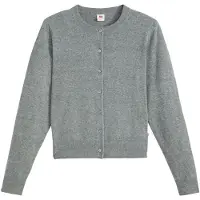 Levi's Gebreid vest 'Supersoft Crewneck Cardigan' grijs