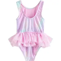 Next Badpak lichtgeel / mintgroen / lavendel / pink