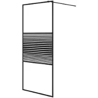 vidaXL Inloopdouchewand 90x195 cm transparant ESG-glas zwart