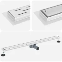 vidaXL Doucheafvoer 2-in-1 met 360° Sifon zilver 100 cm