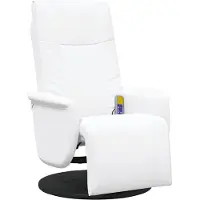 vidaXL Draaiende Massage Relaxzetel Wit 71 x 90 x 105 cm Kunstleer