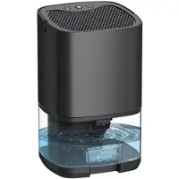 Eafc Luchtontvochtiger - Ontvochtigd 350ML Per Dag - 2-in-1 Luchtreiniger Dehumidifier - Stil - Slaapkamer / Badkamer / Huis - Coloured LED - Zwart