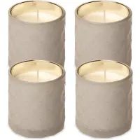 Spaas Geurloze Kaarsen in Wit Getextureerd Glas - circa 25u – Ø7cm - 4 Kaarsen