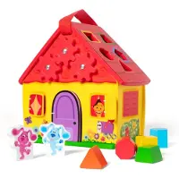 Melissa & Doug Blue’s Clues & You! Draagbaar houten huis met vormensorteerder - Activiteiten speelset (8-delig)
