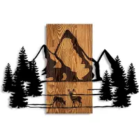 Wallity Decoratieve Houten Wand Accessory – Walnut Black