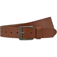 Houtkamp Unisex Leren Riem Cognac – 4 cm Brede Jeansriem met Moderne Gesp – Echt Leer voor Dames & Heren - Lengte totaal 110 cm / Riemmaat 95