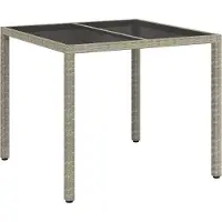 vidaXL Tuin Tafel Grijs 90 x 90 x 75 cm poly rattan
