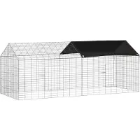 vidaXL Konijnenkooi Zilver 200 x 78 x 78 cm Gegevens staal