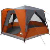 vidaXL Cabin Tent 5-Person met dak Grijs en Oranje 333 x 317 x 194 cm