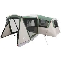 vidaXL Familietent voor 20 personen Groen en Wit 745 x 700 x 217 cm