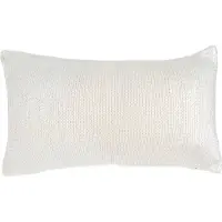 Mars & More Fine Knit off-white silver foi Cushion 30 x 50 cm