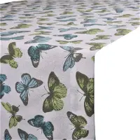 Mars & More Tablerunner Butterfly Aqua/Gre 50x140