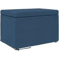 vidaXL Kruk Blauw 61 x 41 x 40 cm Stof en Geëngineerd Hout