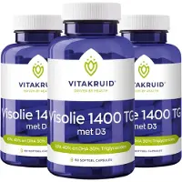 Vitakruid 2x Visolie 1400 TG met D3 (60 softgels)