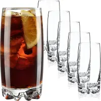 Kadax Nadia, set van 6 drinkglazen, sapglazen van glas, robuuste glazen voor water, sap, tuin, party, drink, bier, universele glazen, cocktailglazen, drankglazen (365 ml)