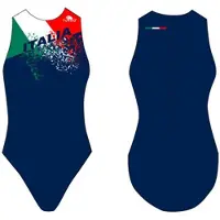 Turbo Italy Splash Swimsuit Blauw M Vrouw