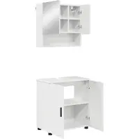 vidaXL Badkamerkast set, 2 stuks, hoogglans wit, 61 x 35 x 64 cm