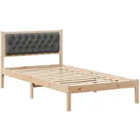vidaXL Bedframe Donkergrijs 100 x 200 cm Massief grenenhout