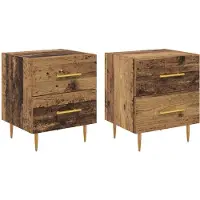 vidaXL Nachtkastje 2 st Oud Hout 40 x 35 x 47,5 cm Bewerkt hout