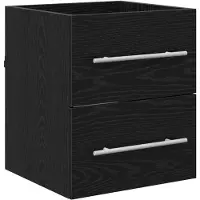 vidaXL Wastafelkast Zwart Eiken 38,5 x 41 x 48 cm Bewerkt hout